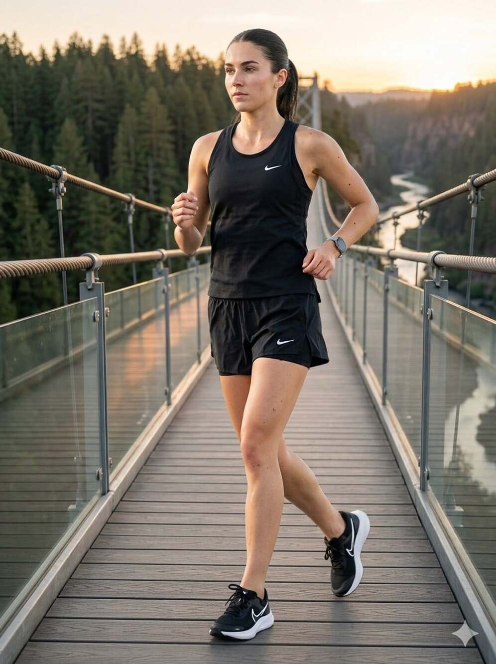 Nike Dri-FIT Running Tank Black Top & Shorts Set /SZ: XS